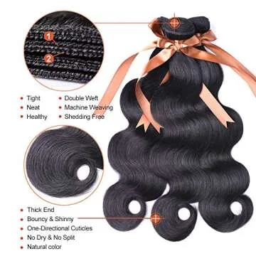 ALLRUN Body Wave Bundles Human Hair 18 20 22 24Inch 100% Brazilian Virgin Hair Unprocessed Human Hair Body Wave 4 Bundles Body Wave Remy Weave Human Hair Extensions