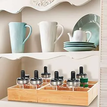 Fabsome Bamboo Drawer Organizer Set - 5 Versatile Boxes for Home