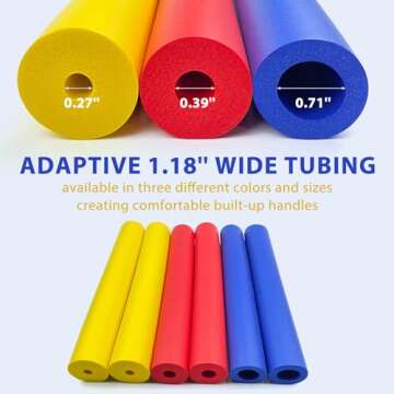 Foam Grip Tubing 6pcs Adaptive Utensils Grip Tubing, Built up Grip Aid for Utensils, Tools and Pens ...