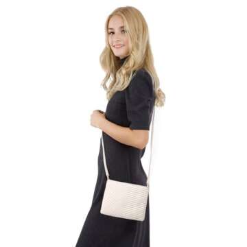 AMELIE GALANTI Small Crossbody Purse Bag For Women,Wristlet Clutch Handbag And Crossbody Wallet With Shoulder Strap For Cell Phone (beige-c)