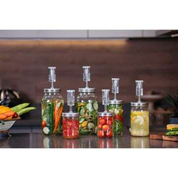 Jillmo Fermentation Kit, Stainless Steel Fermenting Kit for Wide Mouth Mason Jars (NO Jars)