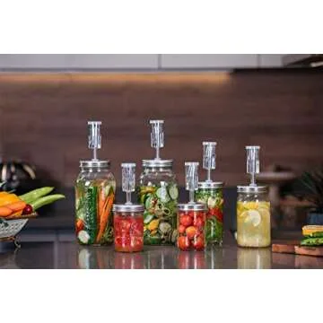Jillmo Fermentation Kit, Stainless Steel Fermenting Kit for Wide Mouth Mason Jars (NO Jars)