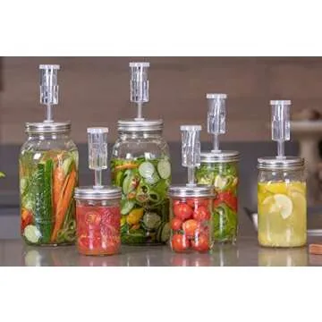 Jillmo Fermentation Kit, Stainless Steel Fermenting Kit for Wide Mouth Mason Jars (NO Jars)