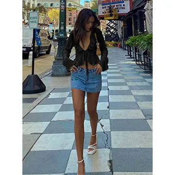 Chic Tie Front Peplum Blouse for Stylish Women