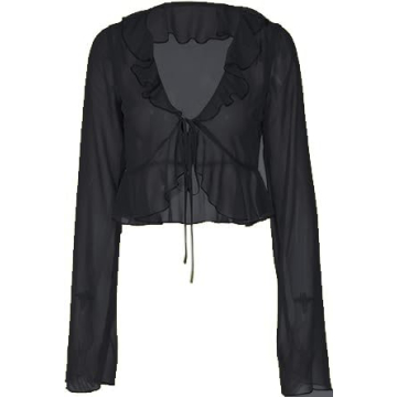 Chic Tie Front Peplum Blouse for Stylish Women