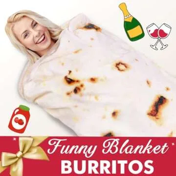 Jorbest Burritos Tortilla Wrap Blanket Adult Kids and Baby Size Birthday Gifts, Double Sided Food Throw Blanket Funny Gifts for Women Men Teen, 285 GSM Soft Flannel Taco Blanket (Yellow, 80 inches)