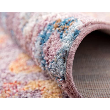 Colorful Unique Loom Rainbow Geometric Area Rug 3'3" x 5'3"