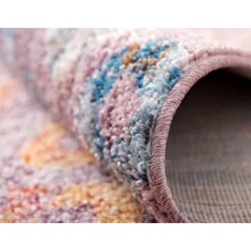 Colorful Unique Loom Rainbow Geometric Area Rug 3'3" x 5'3"