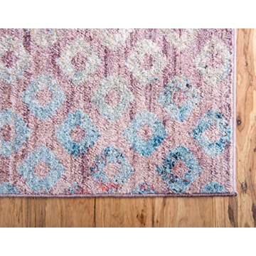 Colorful Unique Loom Rainbow Geometric Area Rug 3'3" x 5'3"