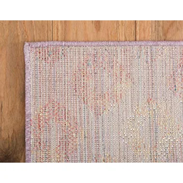 Colorful Unique Loom Rainbow Geometric Area Rug 3'3" x 5'3"