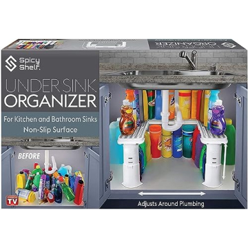 Expandable Under Sink Organizer for Bathroom Kitchen Storage