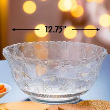 Crystalware 8 qt. Plastic Punch Bowl - Elegant Party Essential