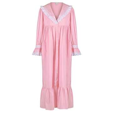 The 1 for U Sleep Dress For Women - Womens Long Sleeve Nightgowns, Pink, SM