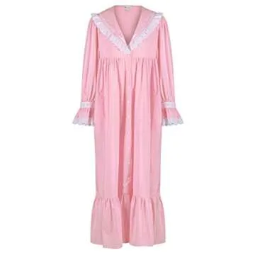 The 1 for U Sleep Dress For Women - Womens Long Sleeve Nightgowns, Pink, SM
