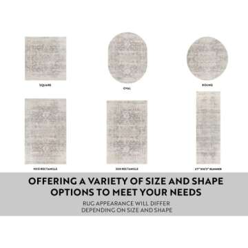 Livabliss Janine Vintage Medallion Area Rug,7'10" Round,Grey