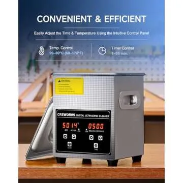 CREWORKS Professional Jewelry Cleaning Machine, 2L Jewelry Cleaning Ultrasonic Machine with Heater & Timer, Digital Sonic Cleaning Machine for Cleaning Denture Dental Irrigator Parts Retainer Glasses
