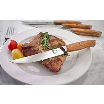 Mercer Culinary Olive Wood 4-Piece Steak Knife Set