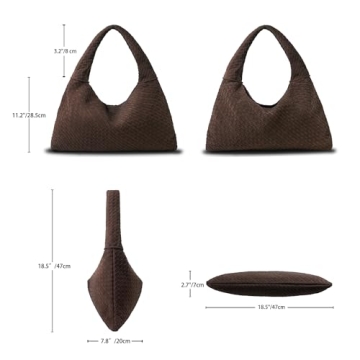 Stylish Leather Woven Handbag Elegant Suede Tote Women