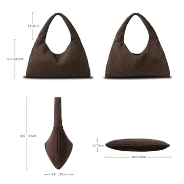 Stylish Leather Woven Handbag Elegant Suede Tote Women