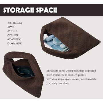 Stylish Leather Woven Handbag Elegant Suede Tote Women