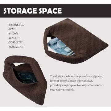 Stylish Leather Woven Handbag Elegant Suede Tote Women