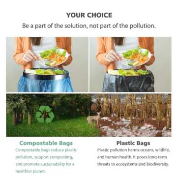 Small Trash Bags, AYOTEE 4-6 Gallon Compostable Garbage Bags, 4 Gallon Trash Bags, Unscented Leak Pr...