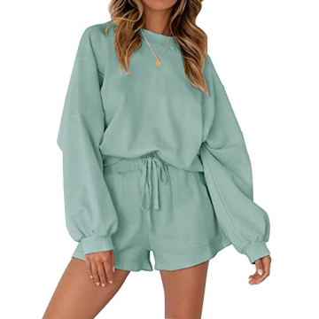 MEROKEETY Women's 2024 Fall Oversized Batwing Sleeve Lounge Set - Comfort Meets Style