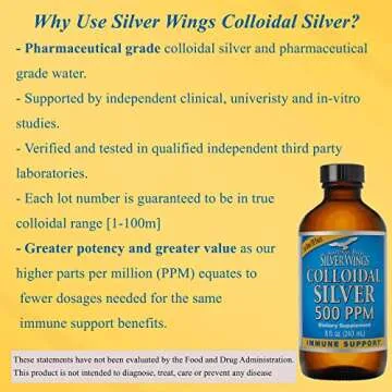Natural Path Silver Wings Colloidal Silver 500ppm (2,500mcg) Immune Support Supplement 8 fl. oz.