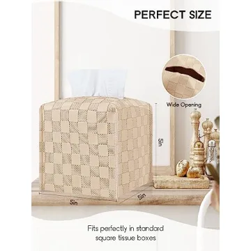Stylish PU Leather Tissue Box Cover for Elegant Decor