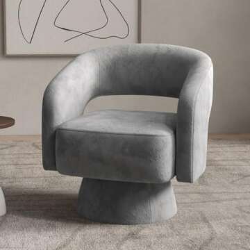 Bonzy Home Velvet Swivel Barrel Chair Set for Living Room