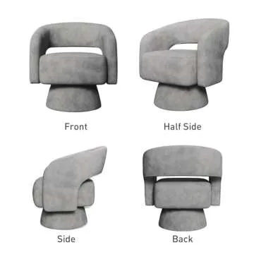 Bonzy Home Velvet Swivel Barrel Chair Set for Living Room