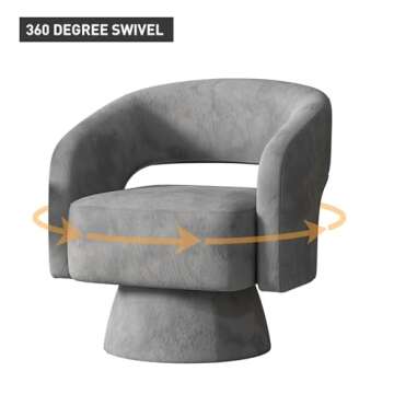 Bonzy Home Velvet Swivel Barrel Chair Set for Living Room