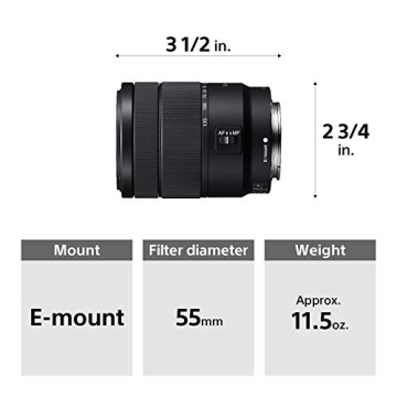 Sony 18-135mm F3.5-5.6 OSS Zoom Lens for Photography