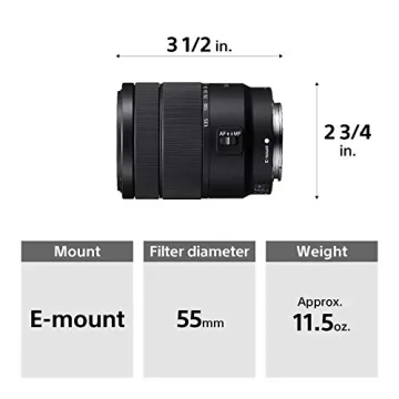 Sony 18-135mm F3.5-5.6 OSS Zoom Lens for Photography
