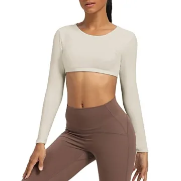 Aoxjox Long Sleeve Crop Top for Women - Stylish & Comfortable