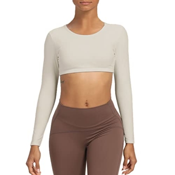 Aoxjox Long Sleeve Crop Top for Women - Stylish & Comfortable