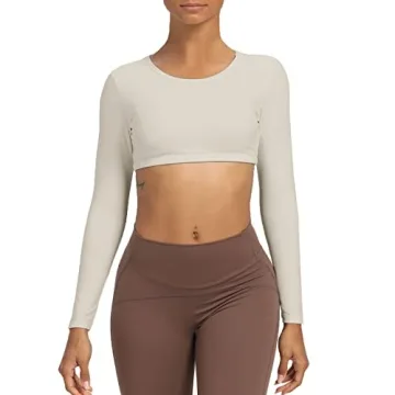Aoxjox Long Sleeve Crop Top for Women - Stylish & Comfortable