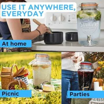 Smith's Glass Drink Dispenser with Stainless Spigot for Parties