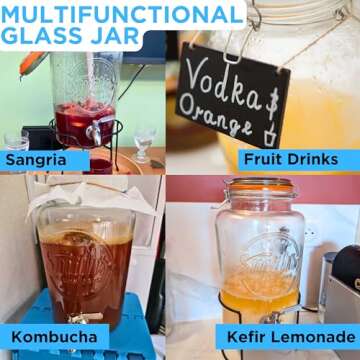 Smith's Glass Drink Dispenser with Stainless Spigot for Parties