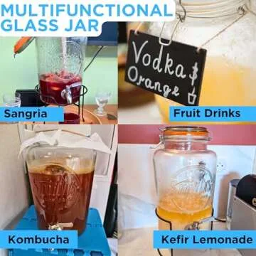 Smith's Glass Drink Dispenser with Stainless Spigot for Parties