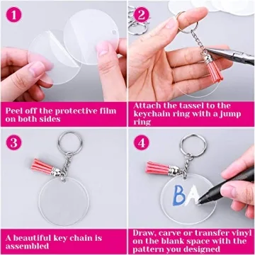 Audab DIY Keychain Making Kit 120pcs for All Ages
