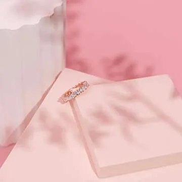 PAVOI 14K Gold Plated Princes Cut Stackable Rings for Women | 925 Sterling Silver Rings for Women | Engagement Jewelry Ring | Eternity Ring AAAAA Cubic Zirconia | Size 9 | Yellow Gold