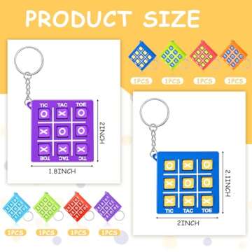 Hicarer Valentines Tic Tac Toe Keychain for Kids Ages 8-12 Party Favors Plastic Keyholders Game for ...