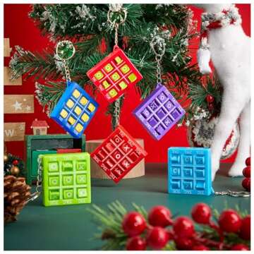 Hicarer Valentines Tic Tac Toe Keychain for Kids Ages 8-12 Party Favors Plastic Keyholders Game for Goodie Bags Mini Backpack Birthday Party(Bright Color,16 Pcs)