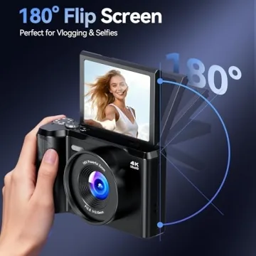 Digital Camera 4K Vlogging - 56MP Compact for Teens