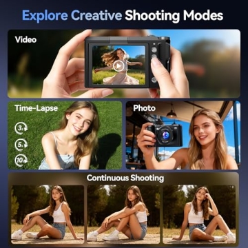 Digital Camera 4K Vlogging - 56MP Compact for Teens