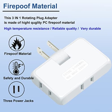 PaeorRorL 3 Way Flat Outlet Extender for Any Space