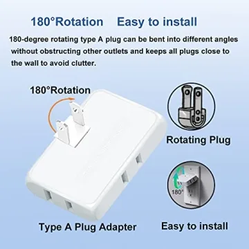 PaeorRorL 3 Way Flat Outlet Extender for Any Space