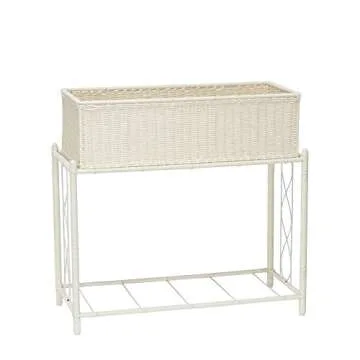 Household Essentials ML-5017 Indoor Outdoor Resin Wicker Planter Stand, 2 Piece