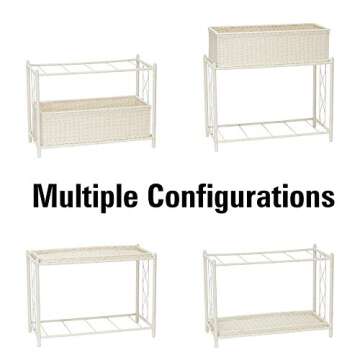 Household Essentials ML-5017 Indoor Outdoor Resin Wicker Planter Stand, 2 Piece